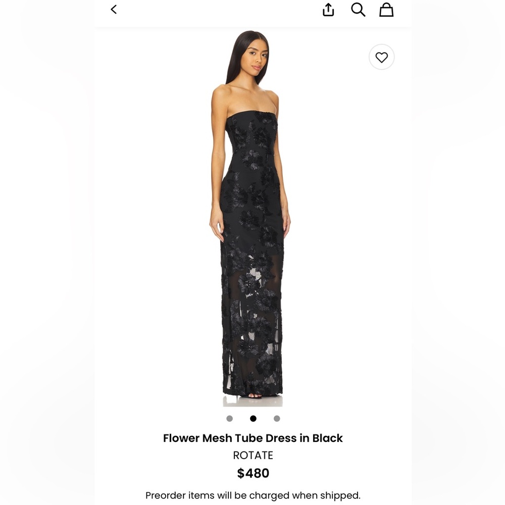 Rotate Black Floral Strapless Dress